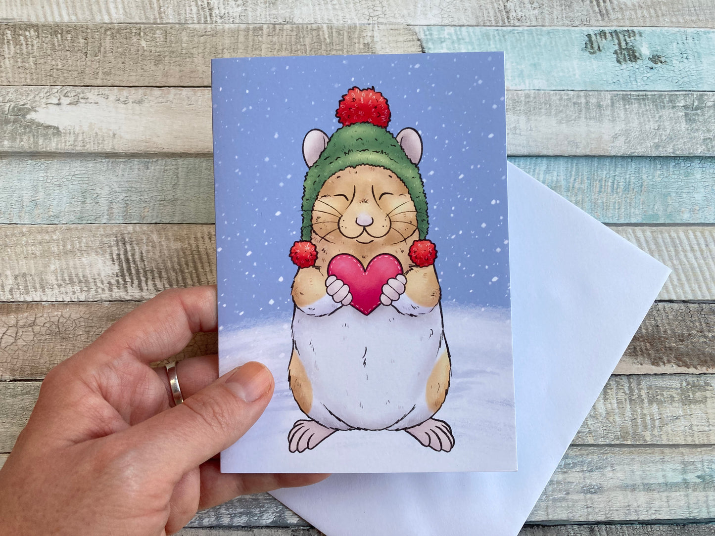 Warm Hammy Wishes | A6 Christmas Greeting Card