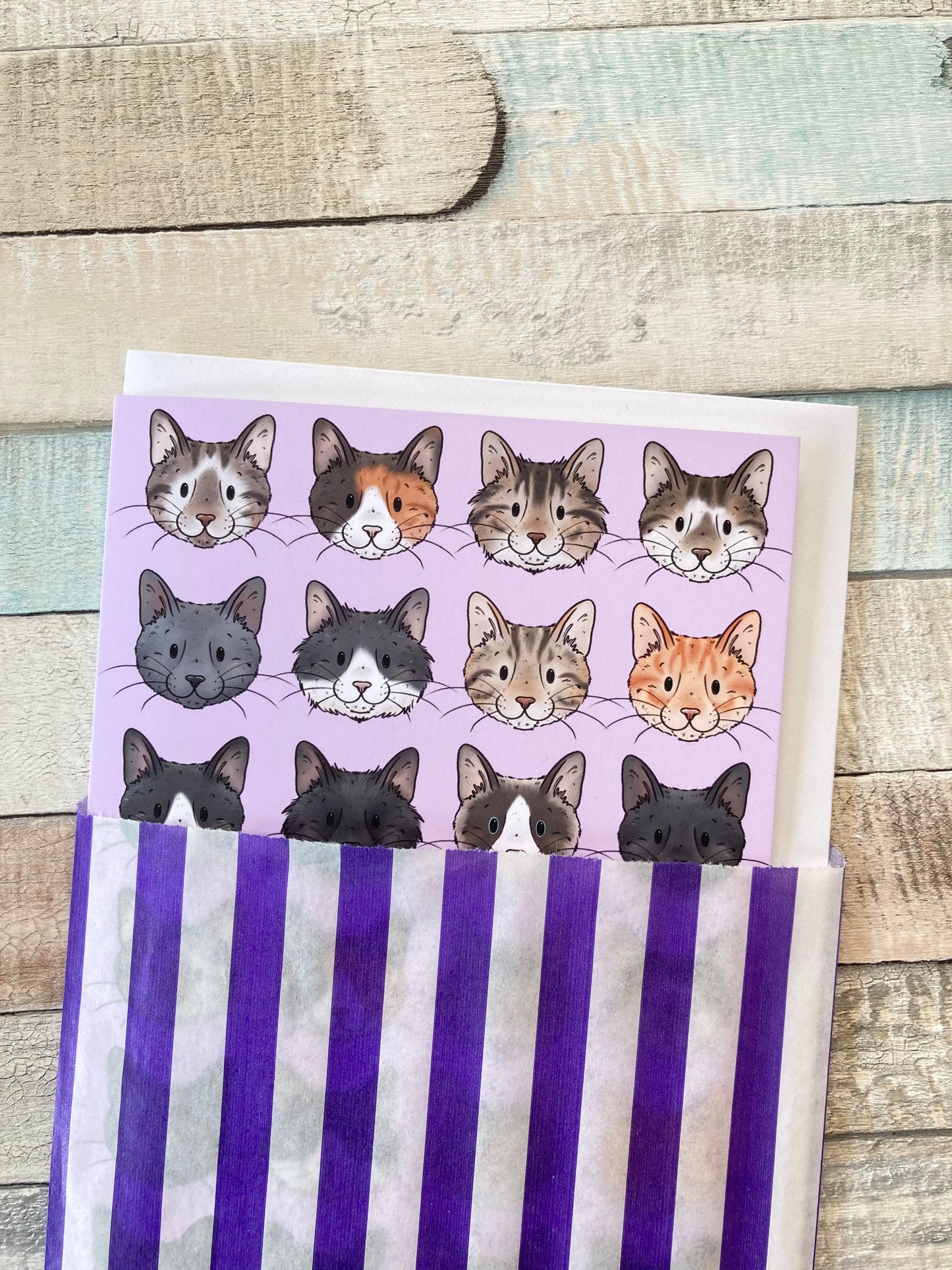 Cat Faces | Cute Cat greeting Card