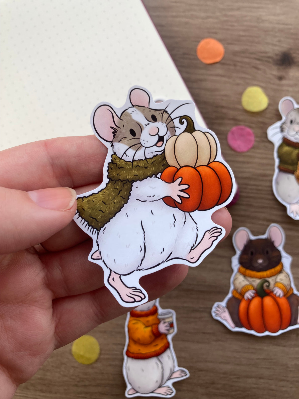 Cosy Hammy Sticker Pack | Set of 6 Glossy Paper Stickers | Hamster Gift