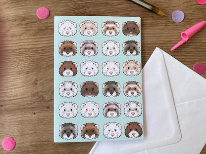 Ferret Faces | Cute Ferret Greeting Card | Ferret Gift
