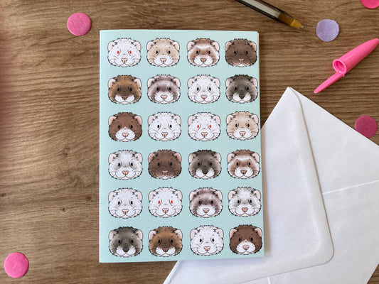Ferret Faces | Cute Ferret Greeting Card | Ferret Gift