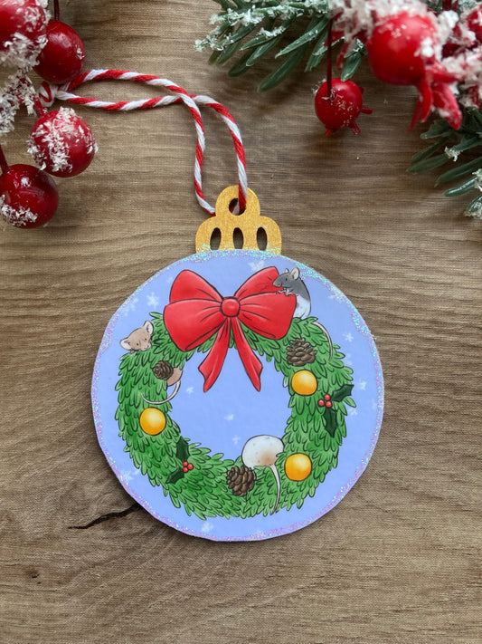 Ratty Wreath | Cute Rat Christmas Tree Bauble