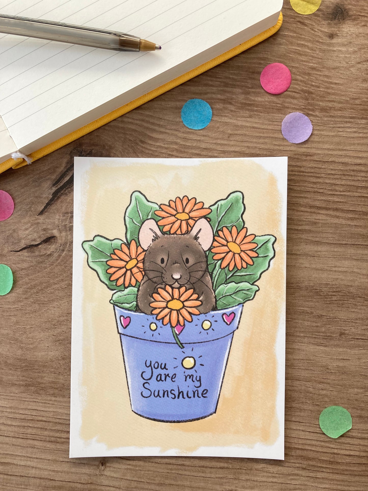 You Are My Sunshine | Cute Hamster A6 Postcard | Hamster Gift