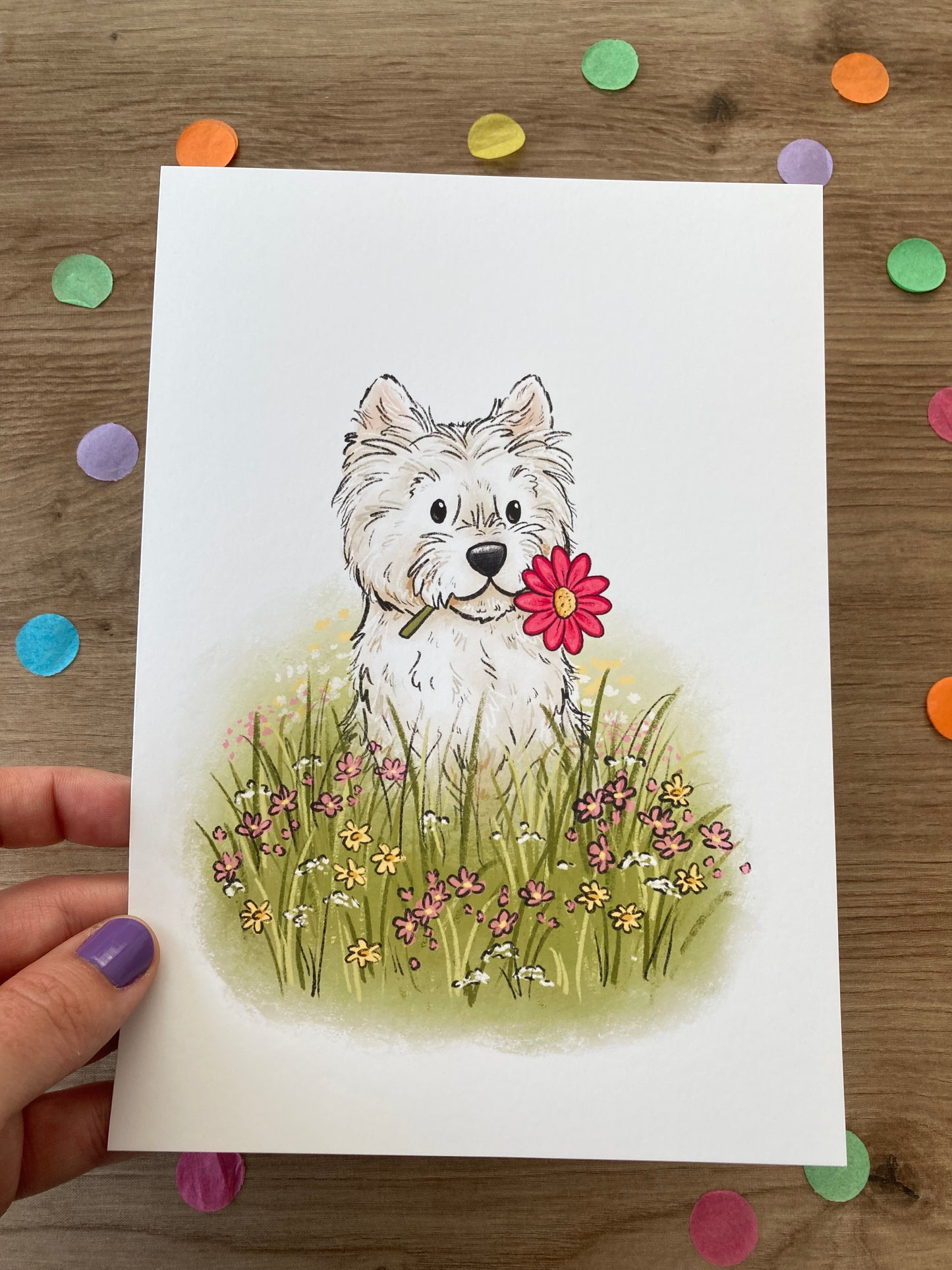 Sweet Westie | Westie Dog Art Print | West Highland Terrier Gift