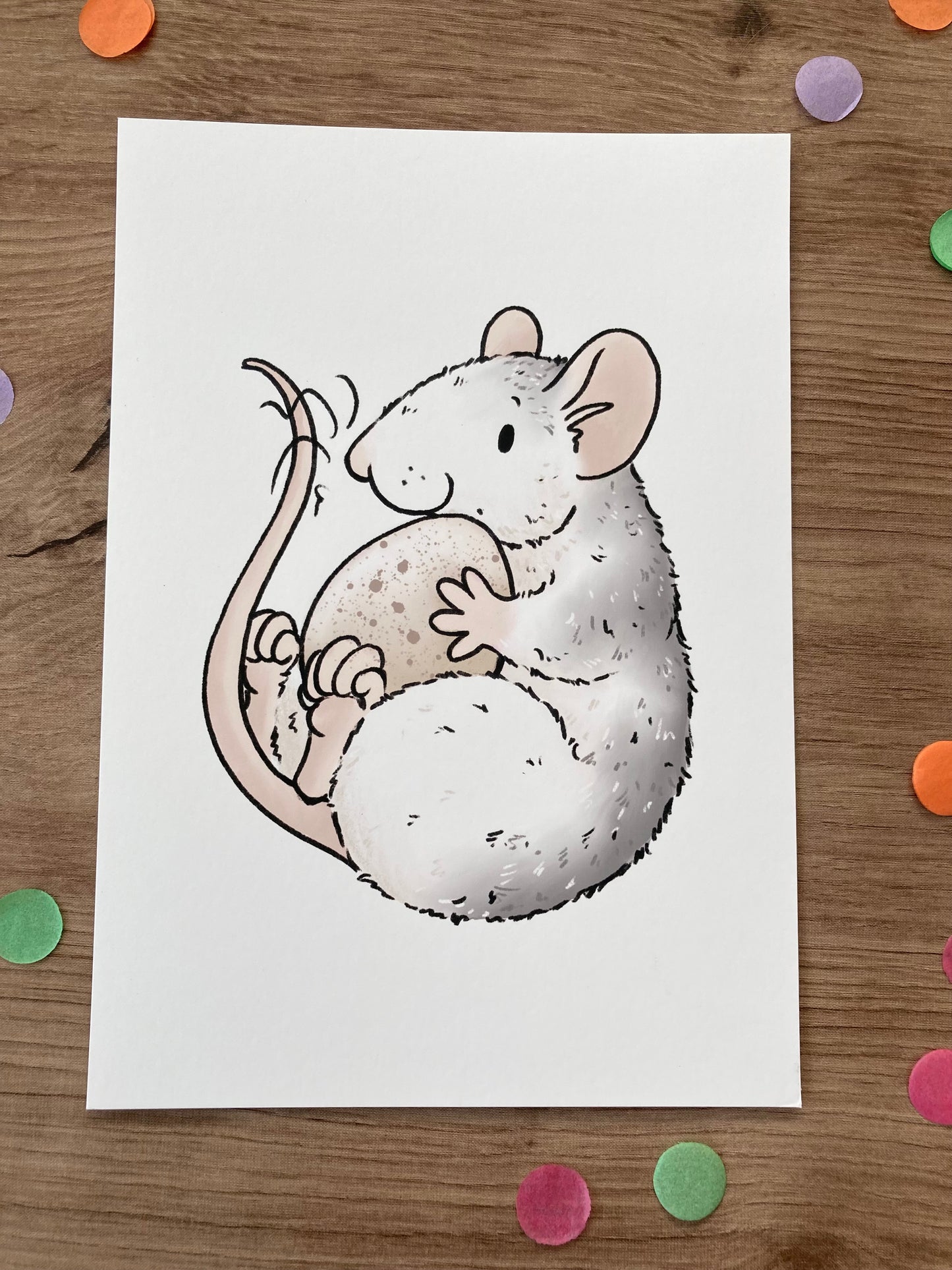 Egg Thief | Roan Rat Art Print | Fancy Rat Artwork