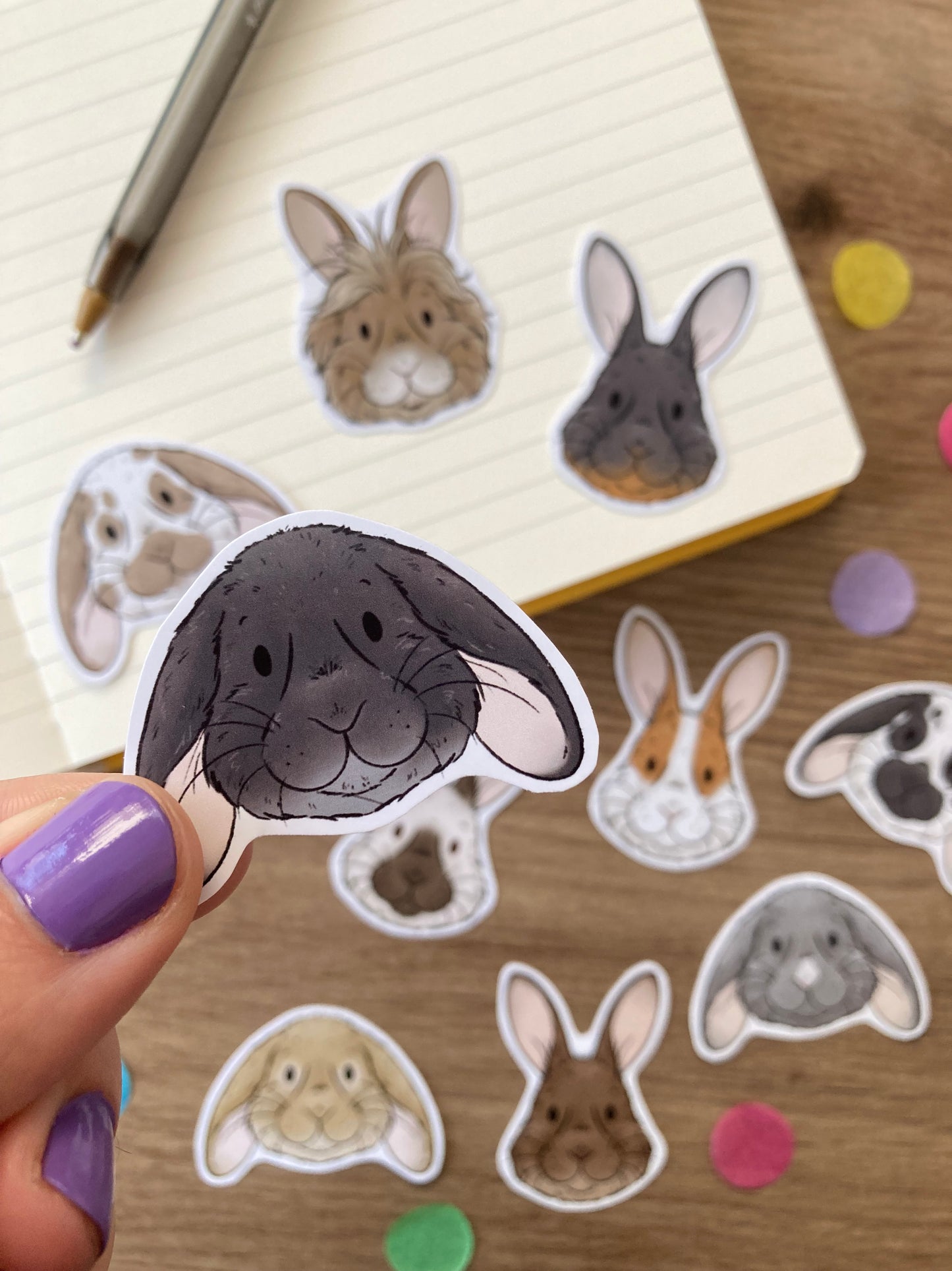 Bunny Faces Sticker Faces | Pack of 10 Cute Bunny Stickers
