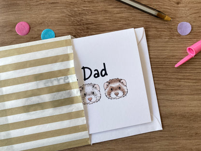 Ferret Dad | Ferret Blank Greeting Card | Ferret Gift