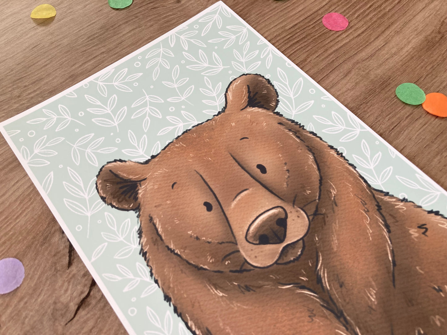 Barney Bear | Brown Bear Art Print | Cute Bear Artwork