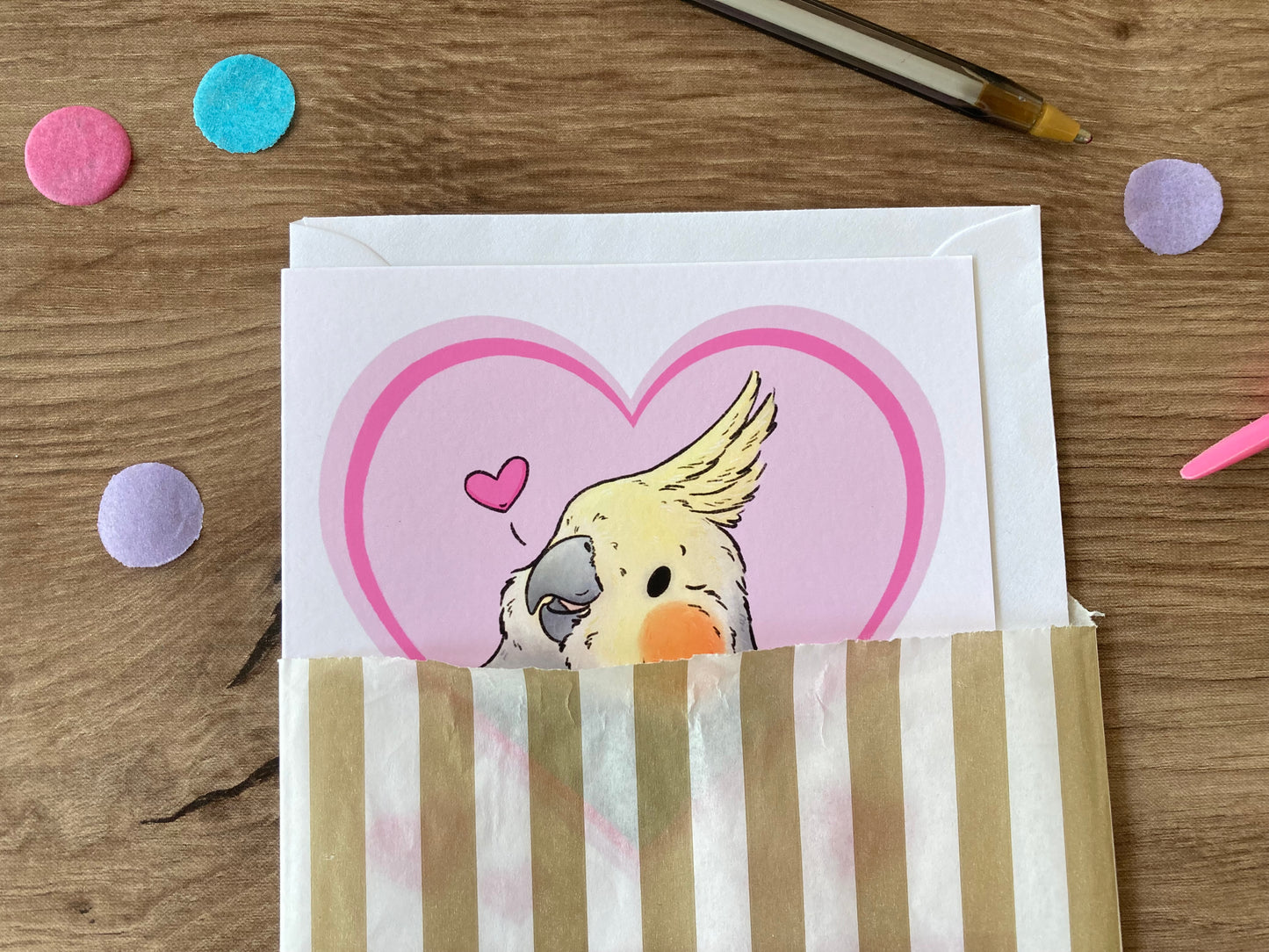 You Make My Heart Sing | Cute Cockatiel Blank Greeting Card | Cockatiel Love Card