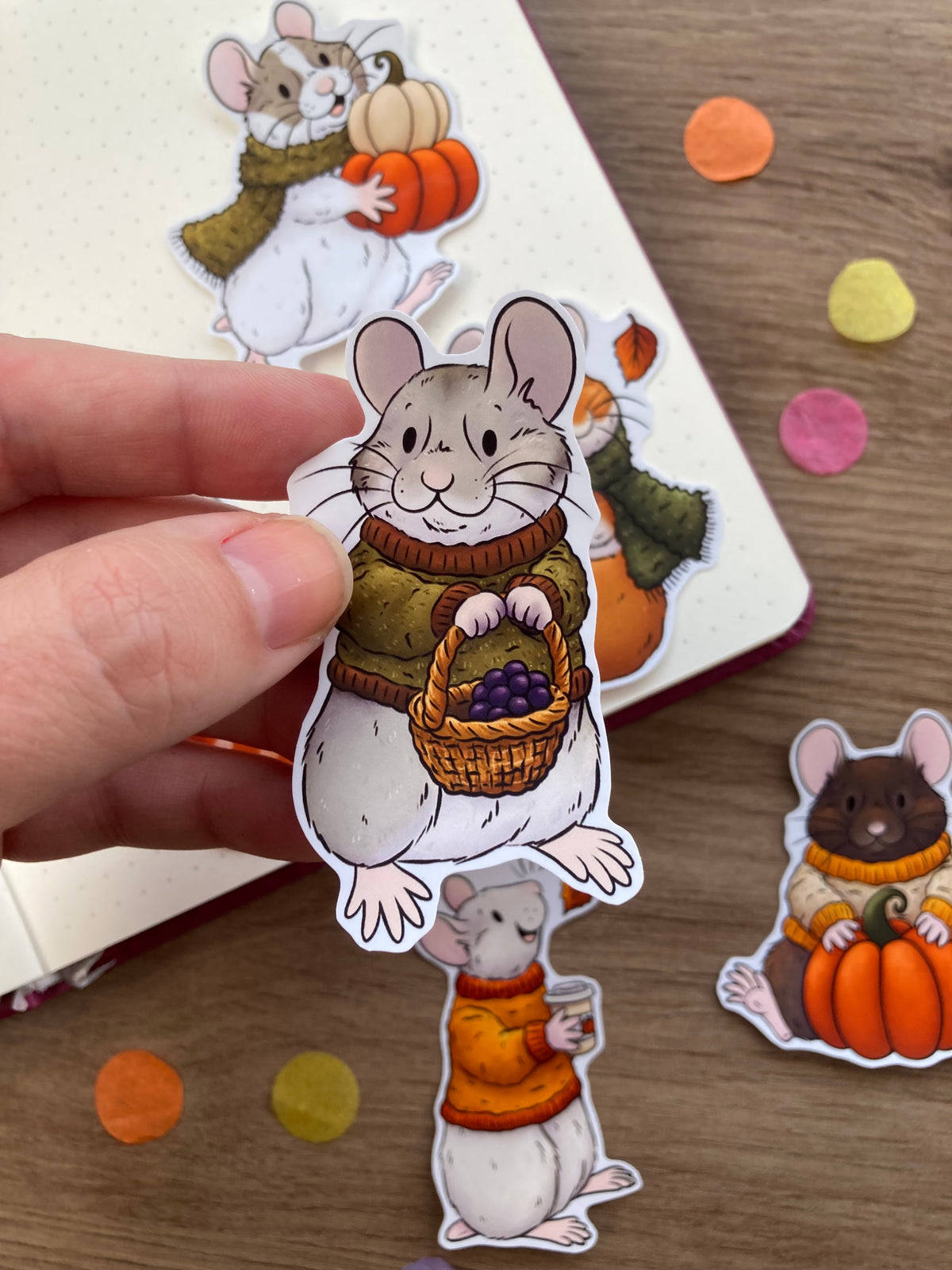 Cosy Hammy Sticker Pack | Set of 6 Glossy Paper Stickers | Hamster Gift