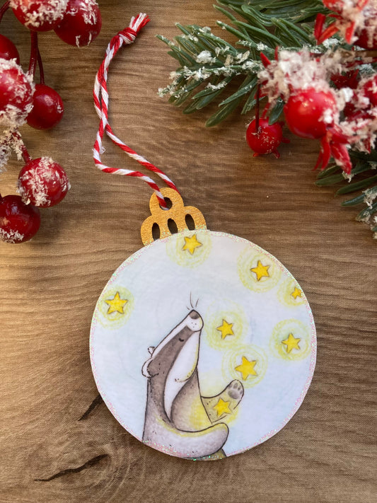 Magical Badger | Cute Badger Christmas Tree Bauble