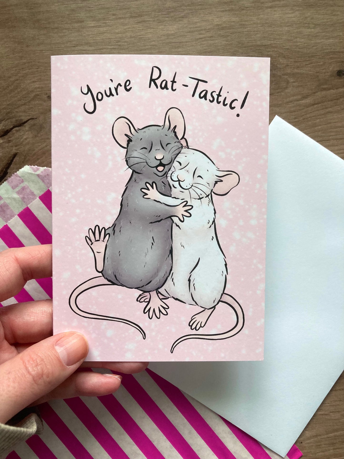 You’re Rat-Tastic | A6 Rat Greeting Card | Cute Rat Valentine's Day Card