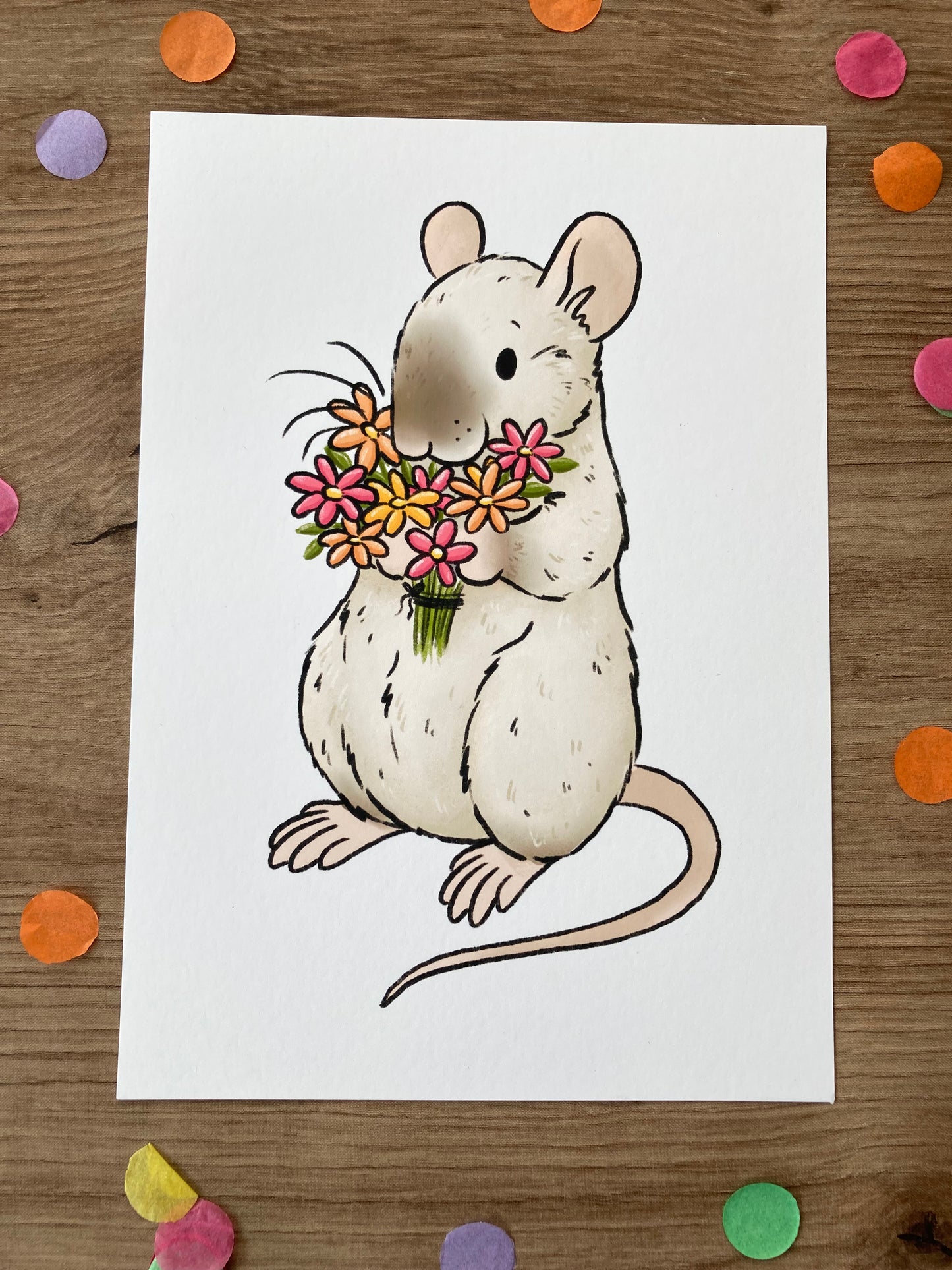 Summer Blooms | Sweet Rat Art Print | Summer Rat Artwork