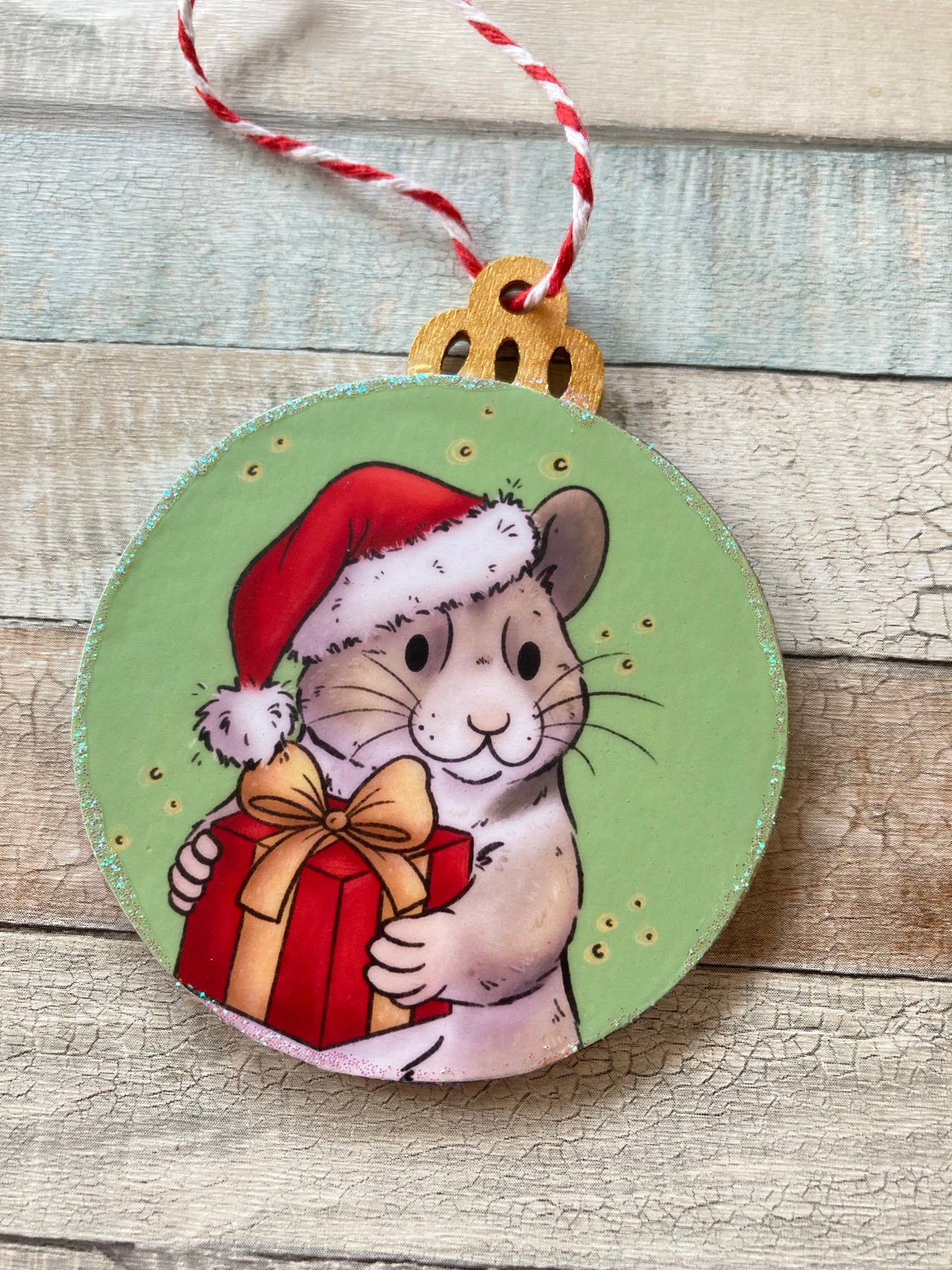 Santa Paws | Cute Hamster Christmas Tree Bauble