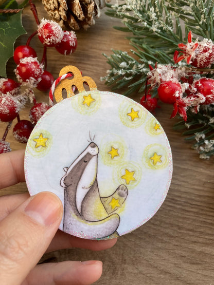 Magical Badger | Cute Badger Christmas Tree Bauble