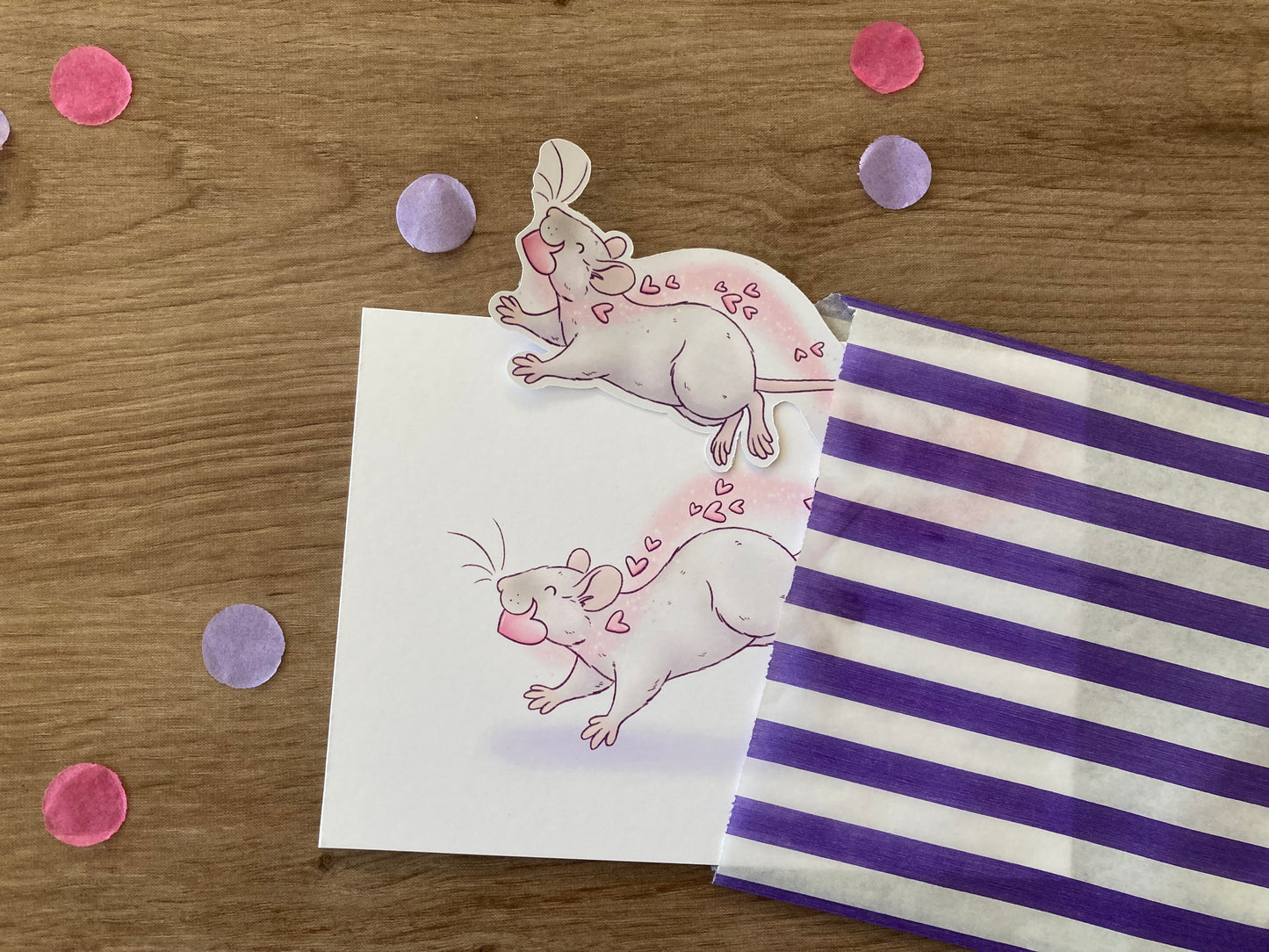 Eugene Rat Art Print and Sticker Valentine’s Day bundle