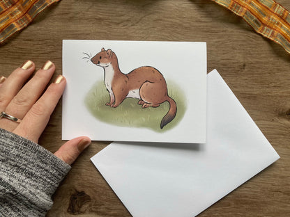 Autumn Stoat Greeting Card | Cute Stoat A6 Greeting Card