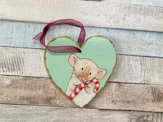 Candy Cane Rat | Heart Decoration With Imperfections