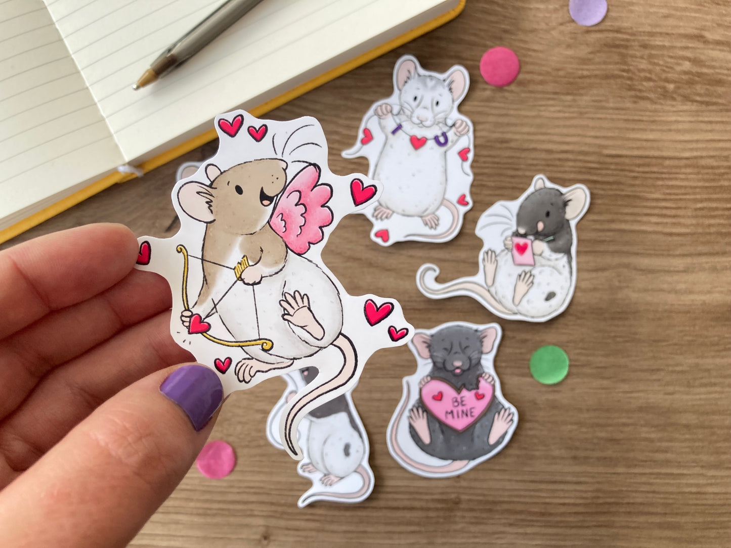 Love Rat Stickers | Set Of 6 Pet Rat Stickers