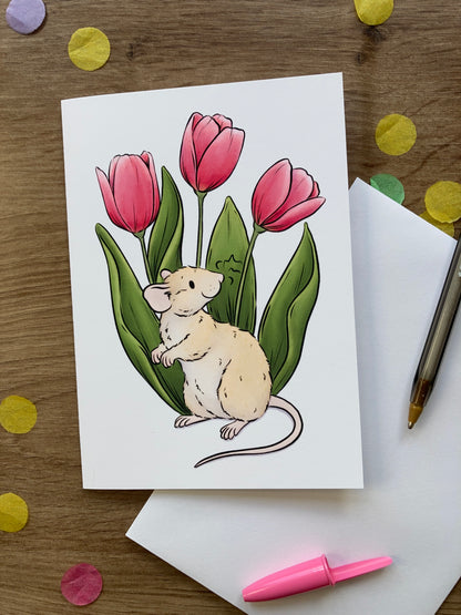 Flower Rat Greeting Card Bundle | Pack Of 4 A6 Greeting Cards