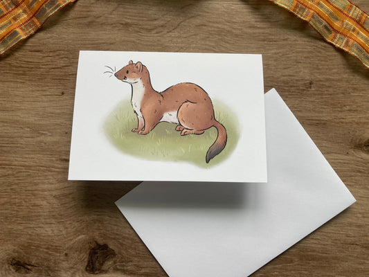 Autumn Stoat Greeting Card | Cute Stoat A6 Greeting Card