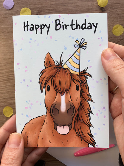 Pony Birthday Card | Chestnut Pony A6 Greeting Card