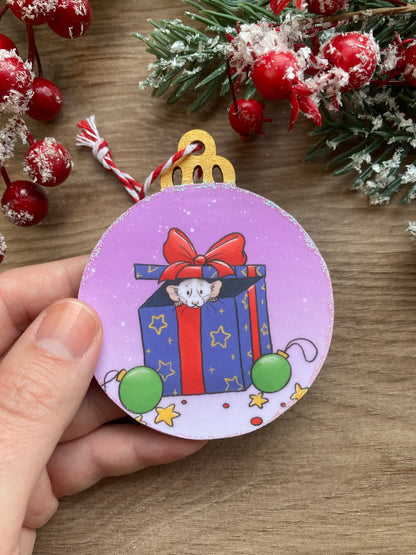 Ratty Presents | Cute Rat Christmas Tree Bauble