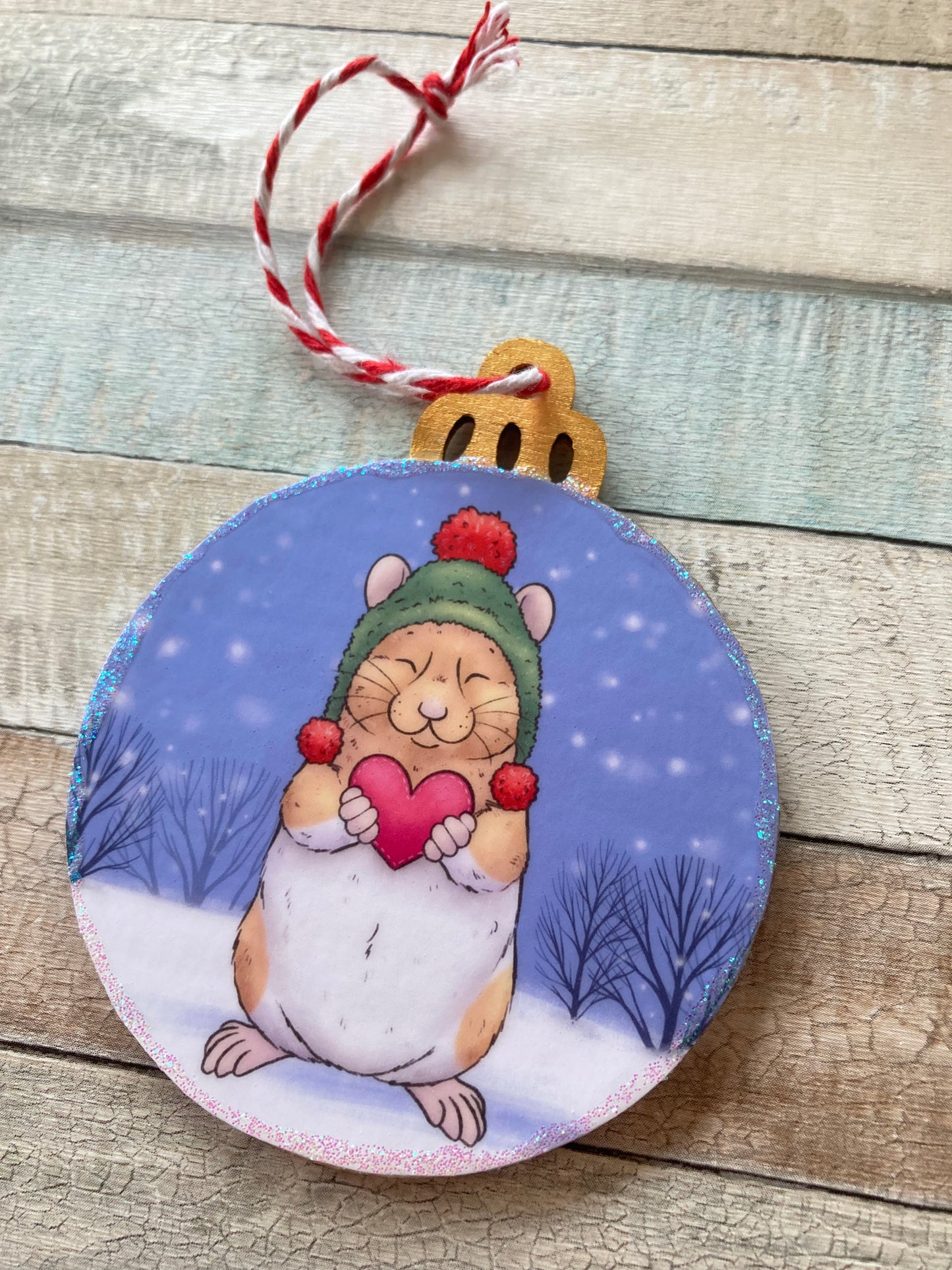 Warm Hammy Wishes | Cute Hamster Christmas Tree Bauble