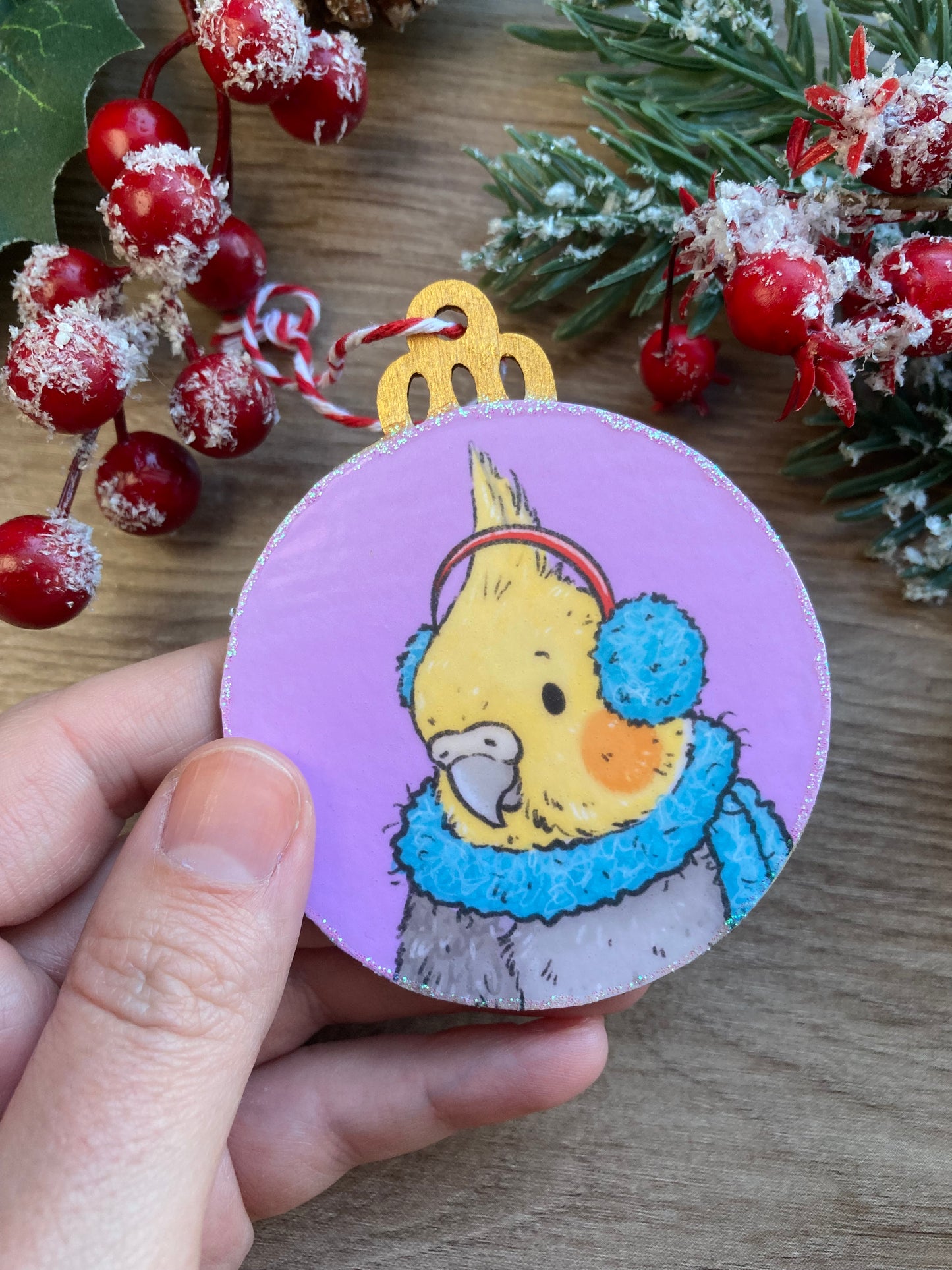Festive Tiel | Cute Cockatiel Christmas Tree Bauble