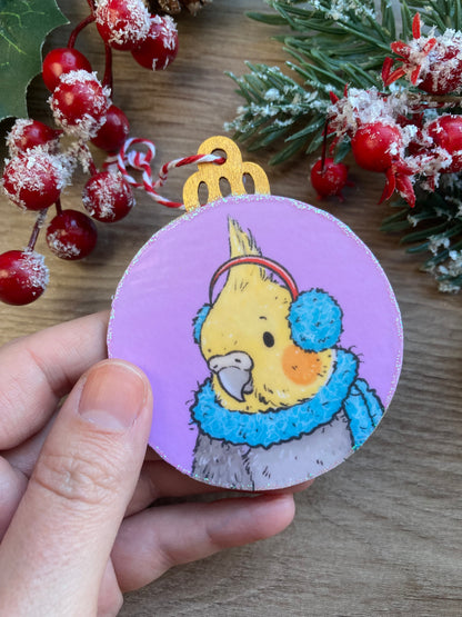 Festive Tiel | Cute Cockatiel Christmas Tree Bauble