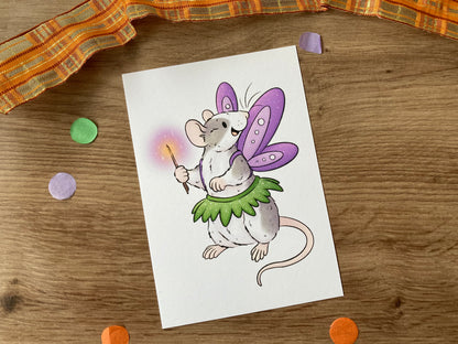 Trick Or Treat Rats A6 Art Prints | Pack Of 6 A6 Art Prints | Spooky Rat Decorations