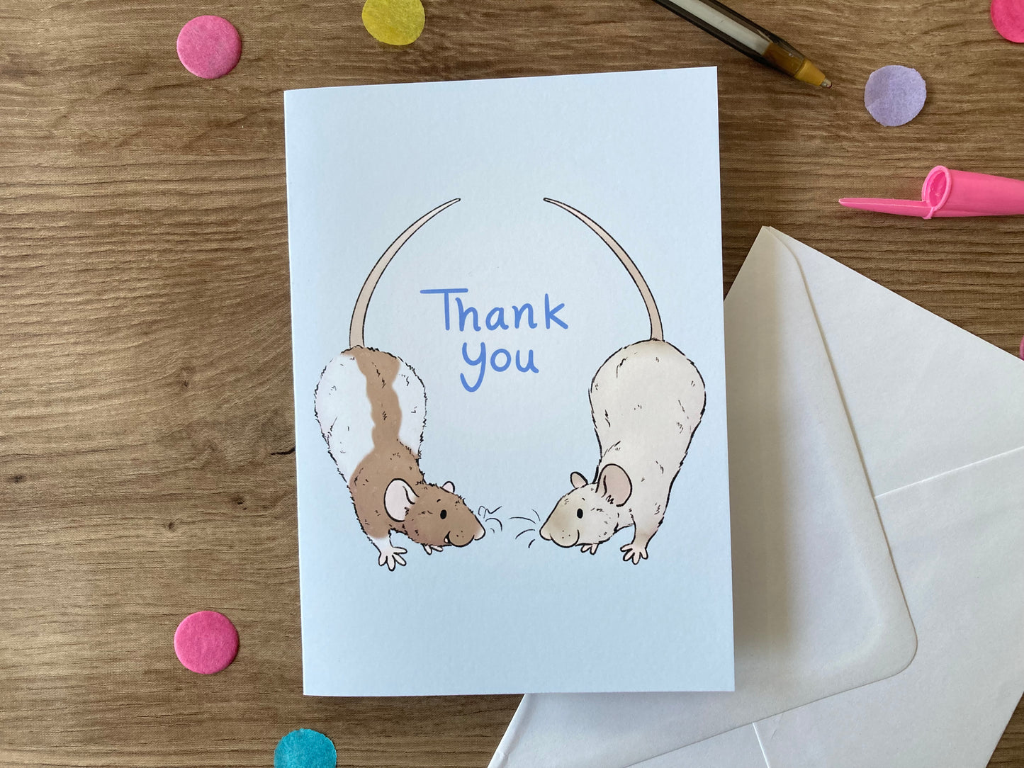 Rat Thank You Card | Cute Rat Blank Greeting Card | Vet Thank You Card
