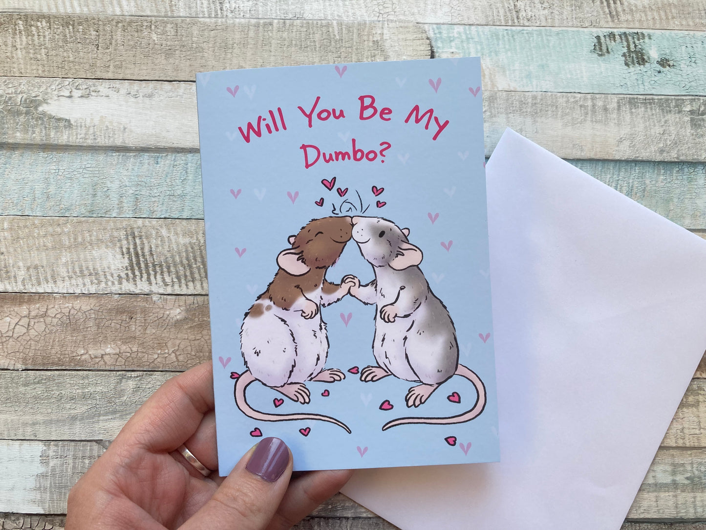 Will You Be My Dumbo | Cute Rat Couple Card