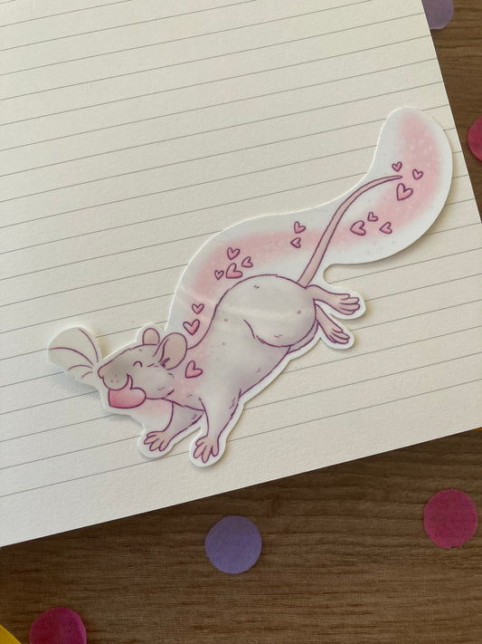 Sylvie and Eugene waterproof vinyl sticker bundle - Pack of 2 valentines rat glossy waterproof vinyl stickers