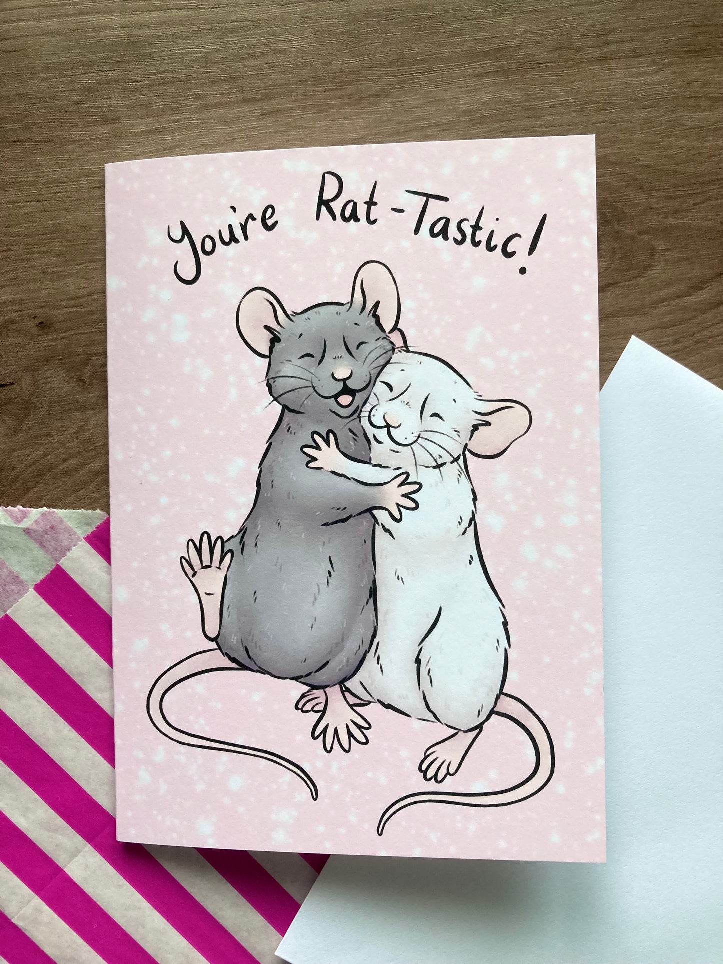 You’re Rat-Tastic | A6 Rat Greeting Card | Cute Rat Valentine's Day Card
