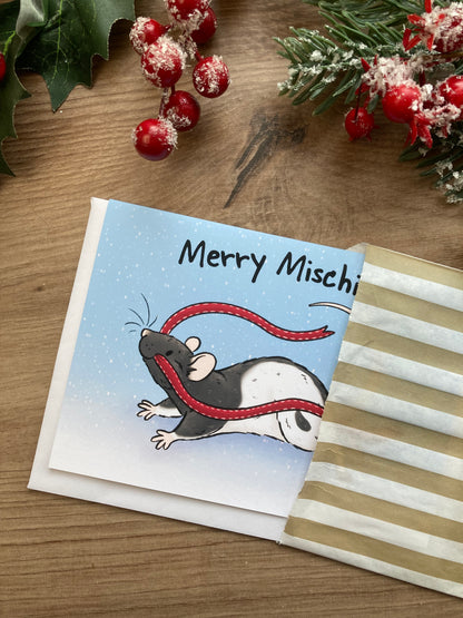 Merry Mischief | Cheeky Rat Christmas Card