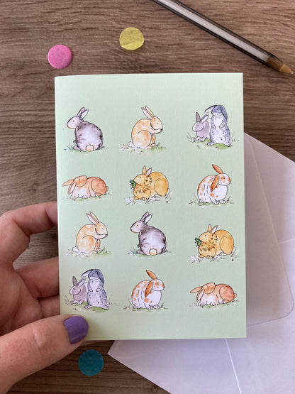Cute Rabbits | Bunny Greeting Card | Rabbit Gift