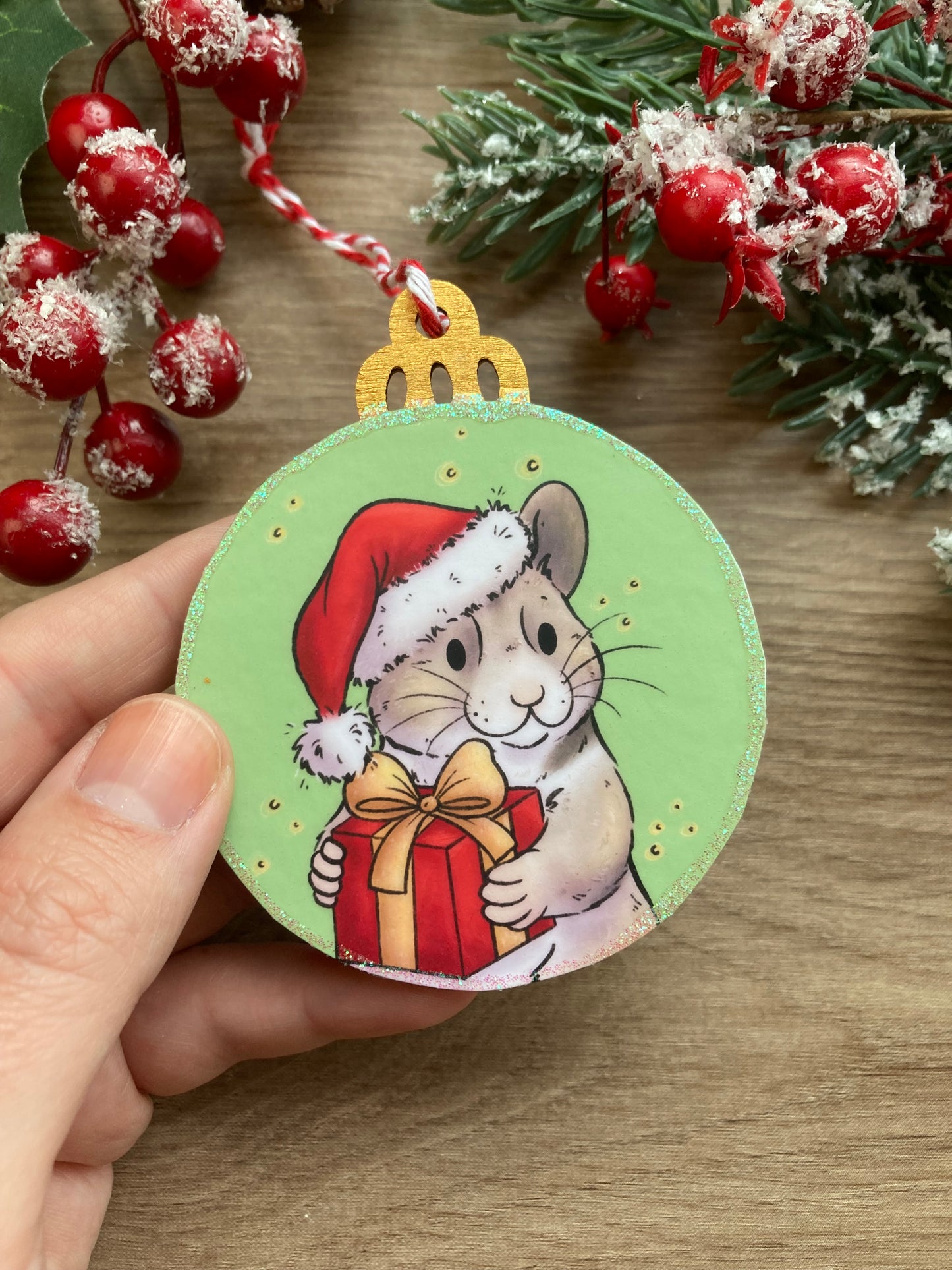 Santa Paws | Cute Hamster Christmas Tree Bauble