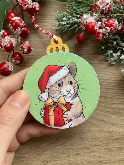 Santa Paws | Cute Hamster Christmas Tree Bauble