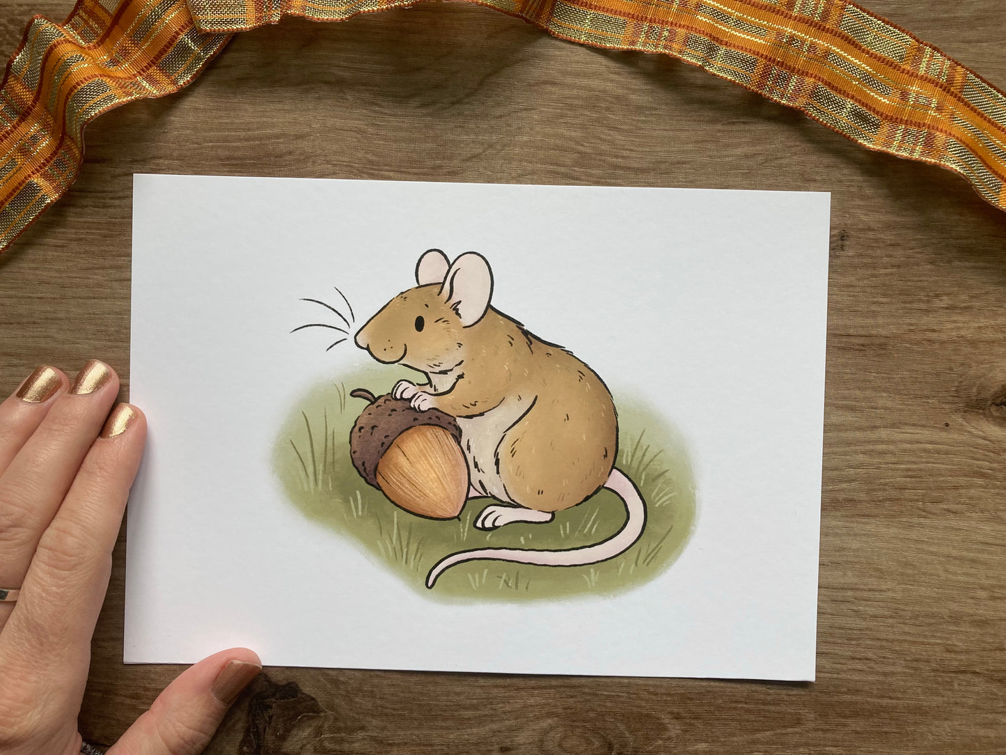 Autumn Mouse Artwork | Cute Autumn Mouse Art Print