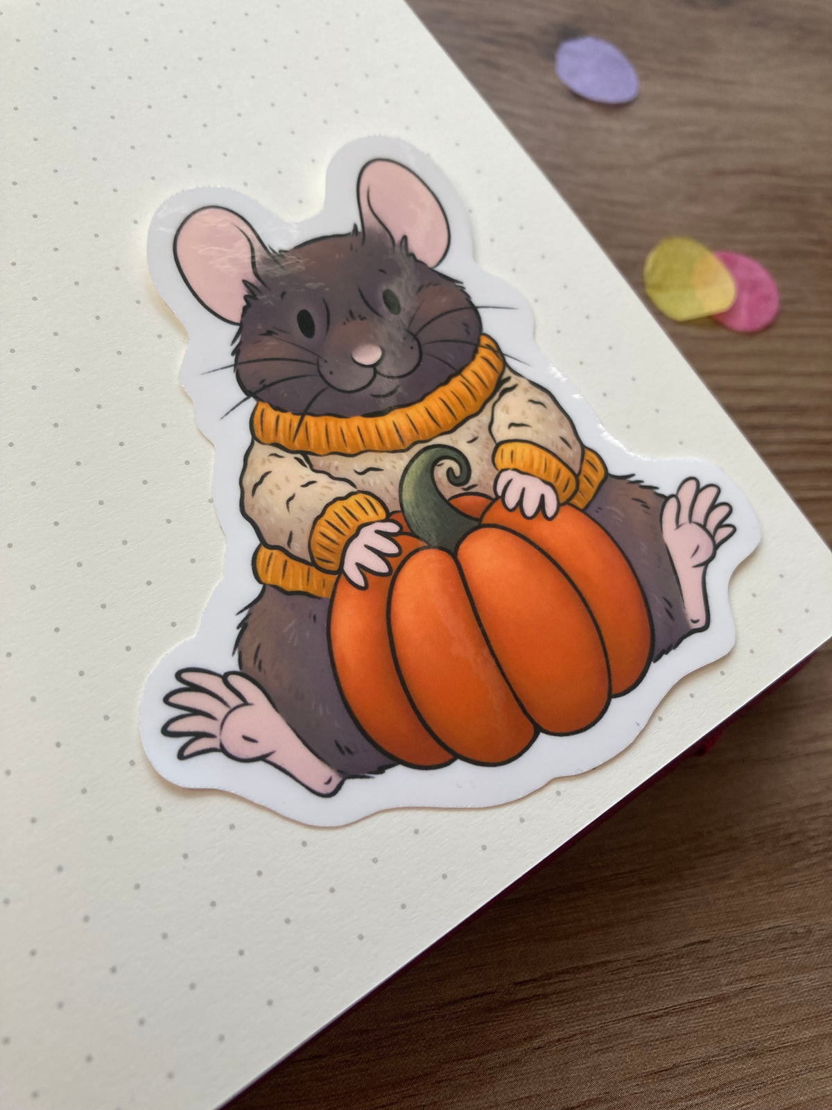 Pumpkin Hamster Vinyl Sticker | Autumn Animal Art | Hamster Gift