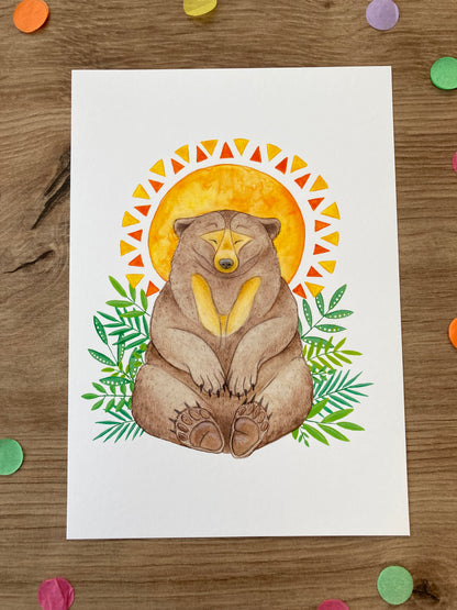 Magical Sun Bear | Sun Bear Art Print | Sun Bear Artwork