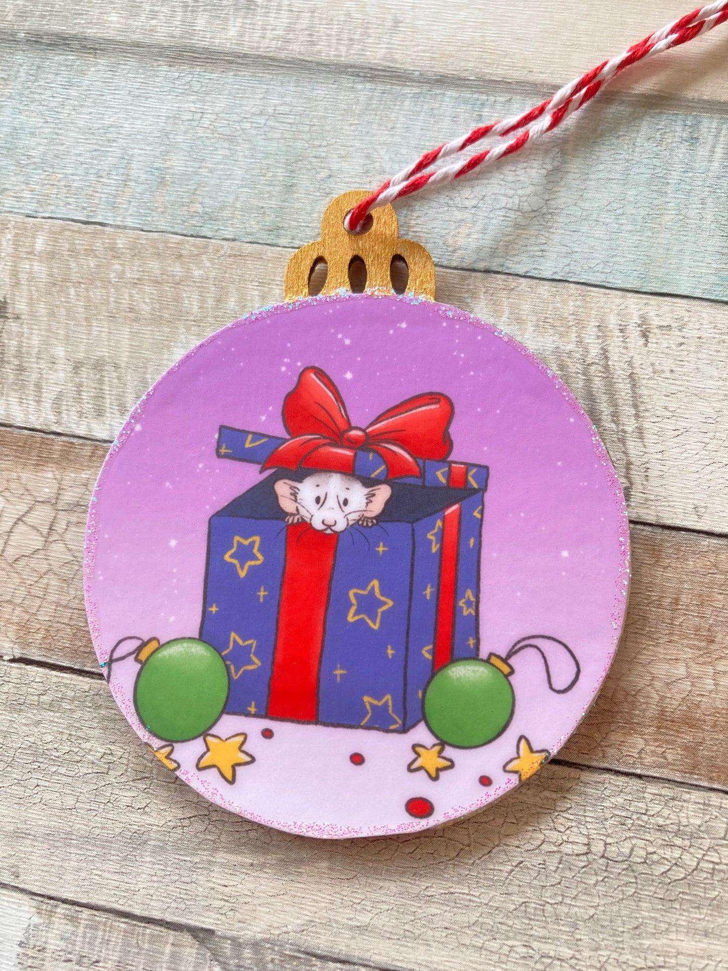 Ratty Presents | Cute Rat Christmas Tree Bauble