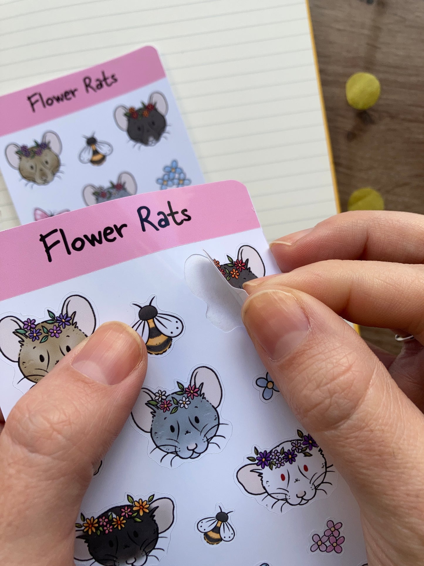 Flower Rat Sticker Sheets | Pack Of 2 Flower Rat Sticker Sheets