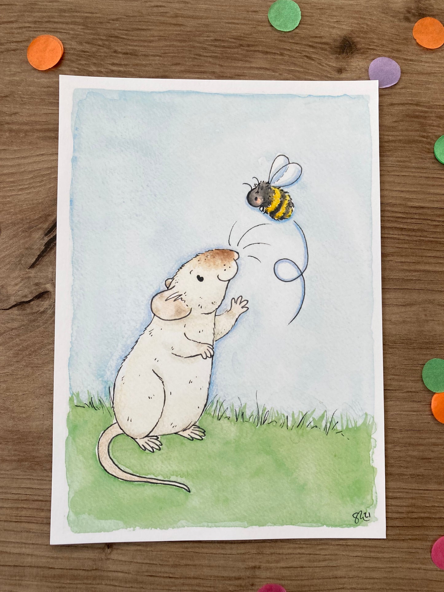 Bumble  Rat | Cute Rat Art Print | Spring Rat Artwork