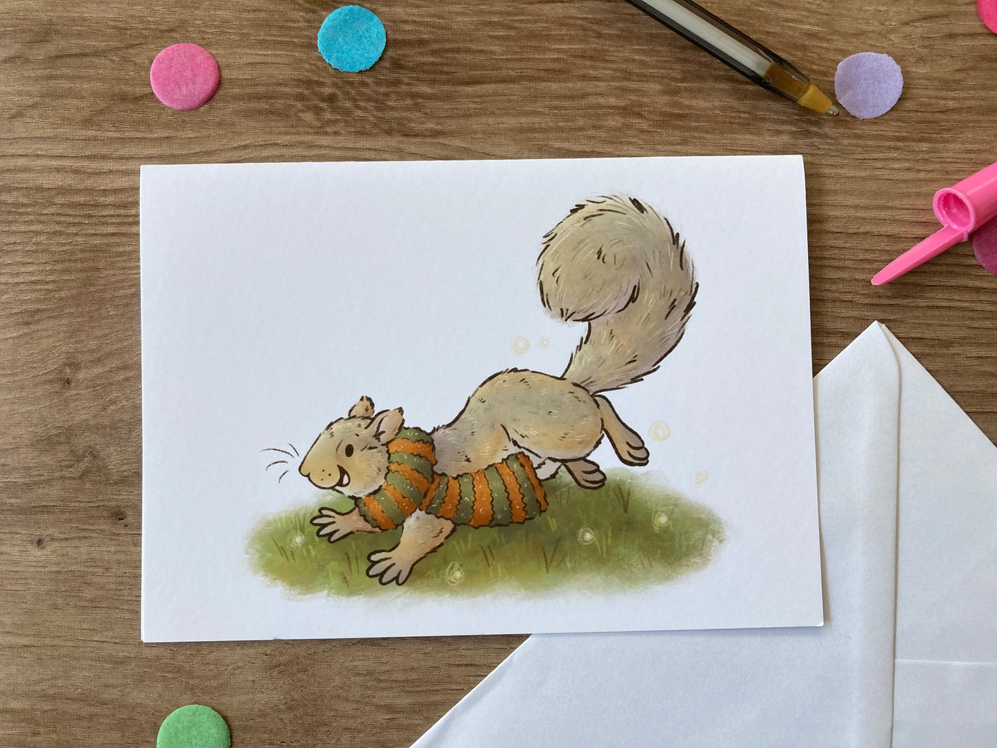 Autumn Squirrel | Autumn Greeting Card | Cute Squirrel Blank Greeting Card