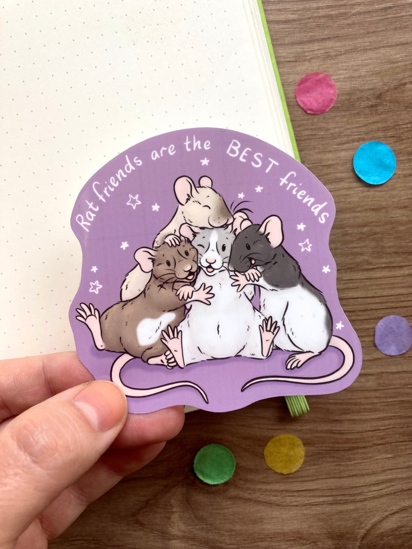 Rat Friends Vinyl Sticker | Illustrated Rat Art | Gift For Rat Lovers