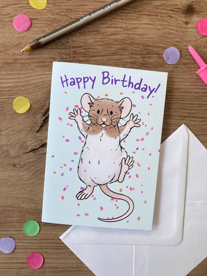 Happy Birthday | Rat Birthday Card | Fancy Rat Birthday Gift