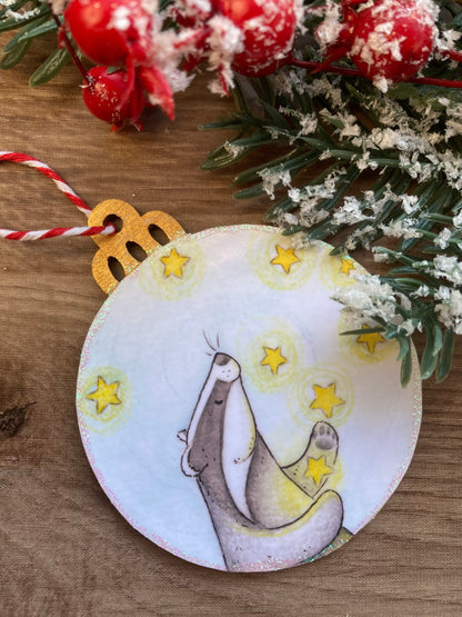 Magical Badger | Cute Badger Christmas Tree Bauble