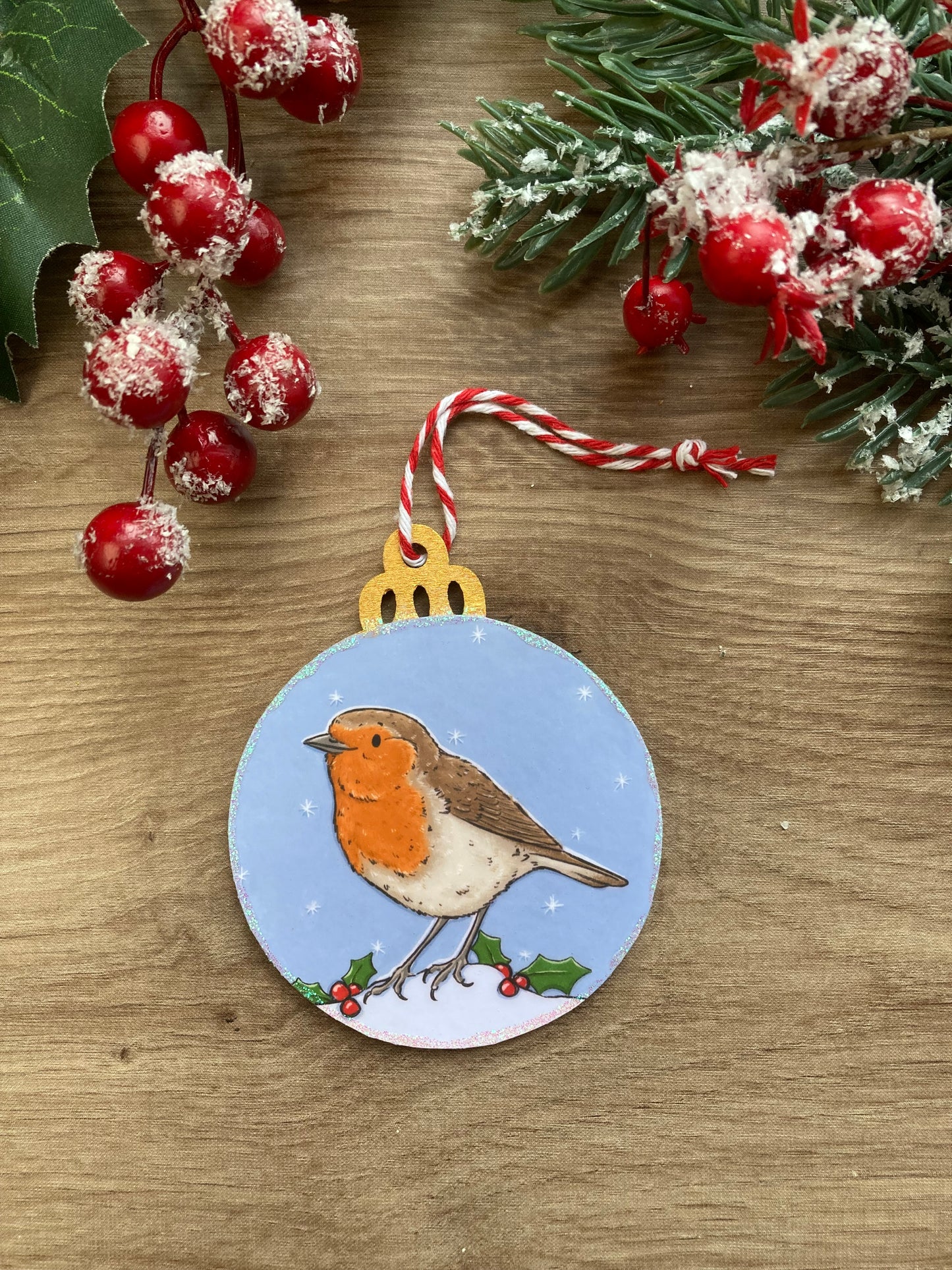 Little Robin | Cute Bird Christmas Tree bauble